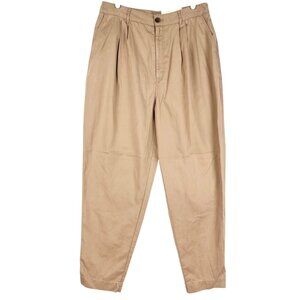 a.n.a. Women's Highest-Rise Tapered Leg Maple Brown Pleated Pants Size 12 NWT